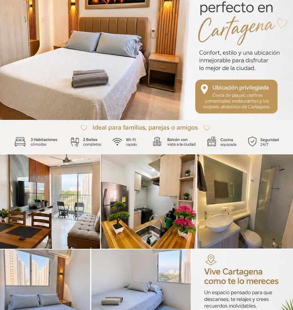 De Lujo 3rooms Ac Con Vista A Laguna Y Mar Cartagena