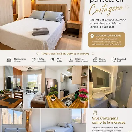 De Lujo 3rooms Ac Con Vista A Laguna Y Mar Cartagena