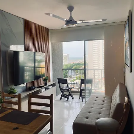 De Lujo 3rooms Ac Con Vista A Laguna Y Mar Apartamento Cartagena
